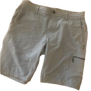 O'Neill Men's Hybrid Quick Drying Drawstring Crossover Shorts Sz 34 Gray White